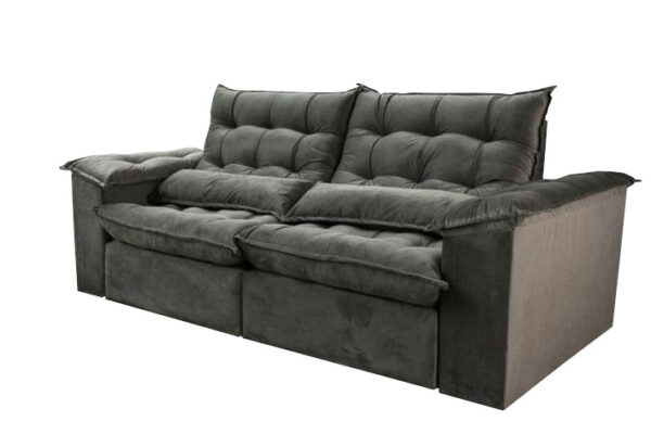 Sofá Retrátil SF.2720 200cm Veludo Cinza